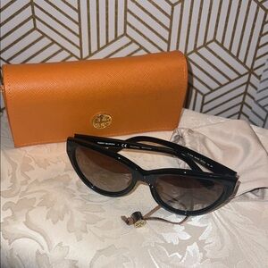 Tory Burch Black Sunglasses with Orange Case